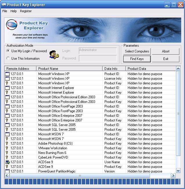 Product Key Explorer Screenshot